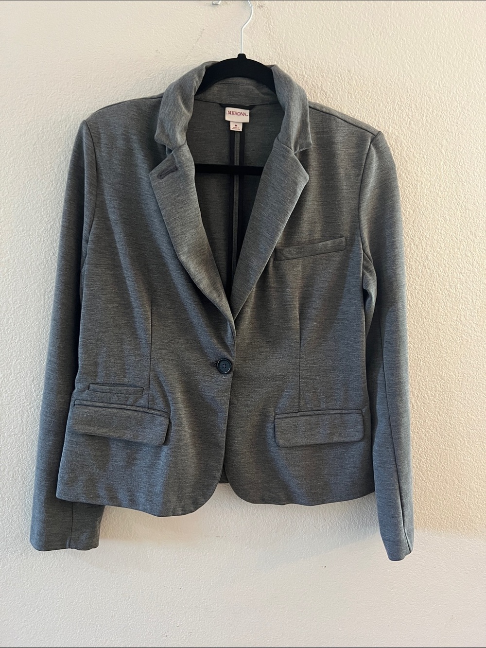 Merona Gray Single-Button Knit Blazer
